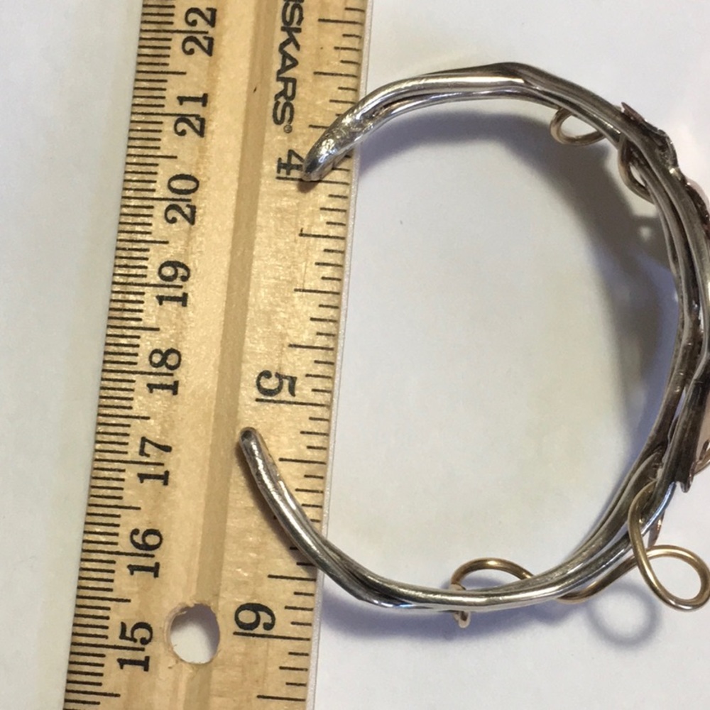 Sterling Silver, Brass, and Copper Mixed Metal Cuff EUC - Picture 8 of 8